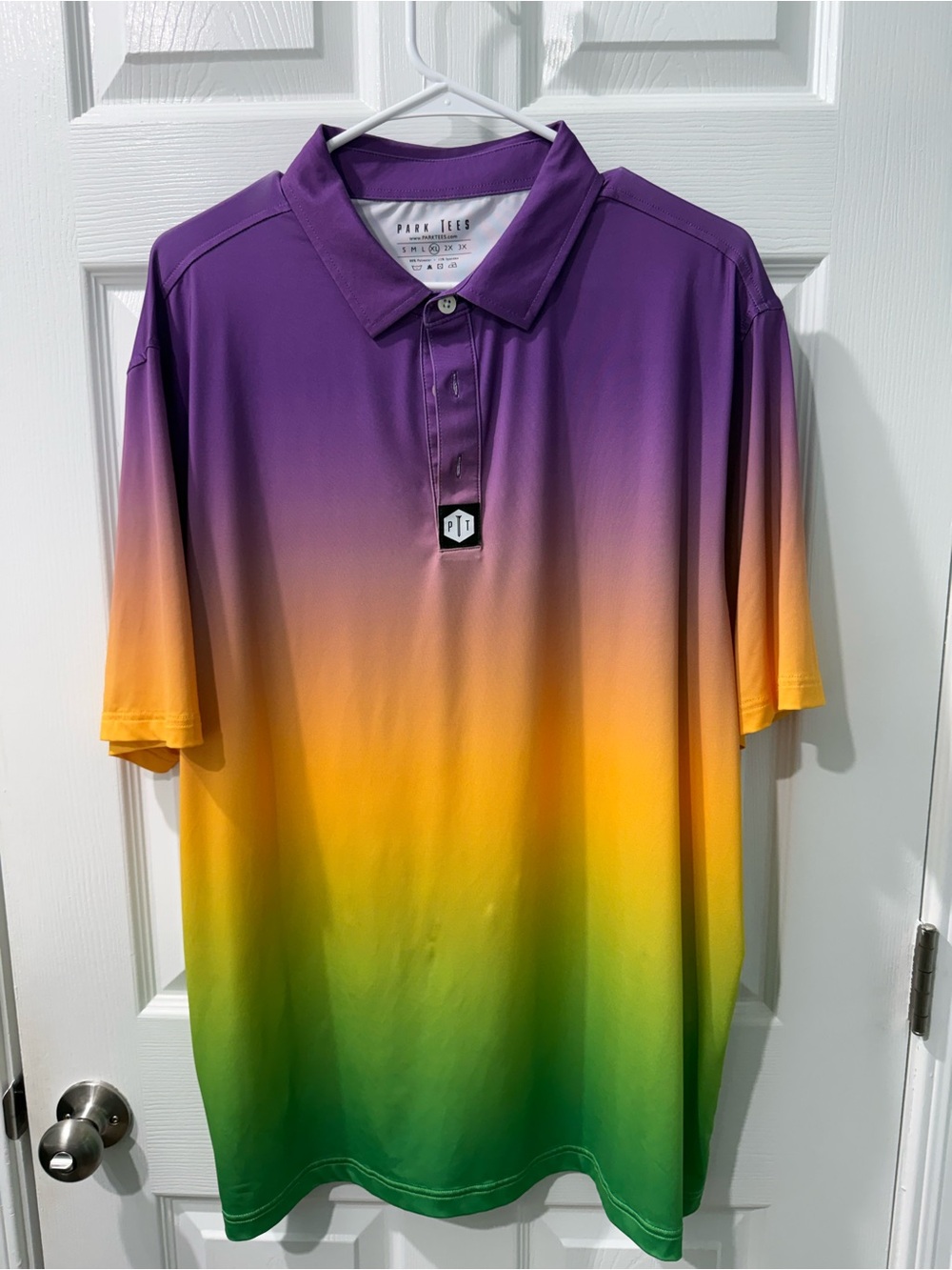 Gradient Purple-Yellow-Green Performance Polo
